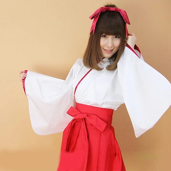 Japonijos Kimonos Suknelė Japonijos Tradicinių Yukata Moterų Suaugusiųjų Balta Raudona Kimono Visiškai Rankovės Cosplay Veiklos Kostiumas DQL1880