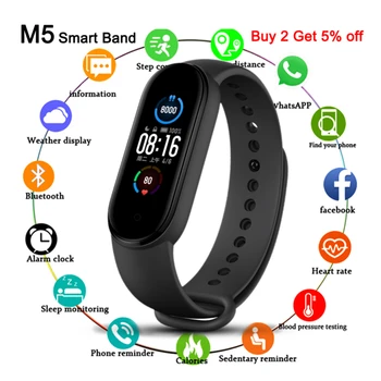 M5 Smart Band Apyrankę IP67 atsparus Vandeniui Smarthwatch Kraujo Spaudimas Fitness Tracker Smartband Fitneso Wristbands1